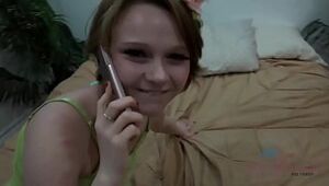 Virginal Eighteen year elderly chick boinked while on phone with boyfriend (POV) Lucy Valentine - Amateur